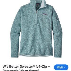 Patagonia women’s Teal Zip-Up Sweater large nwot